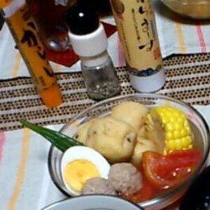 トマトまるごと♪夏野菜の洋風おでん